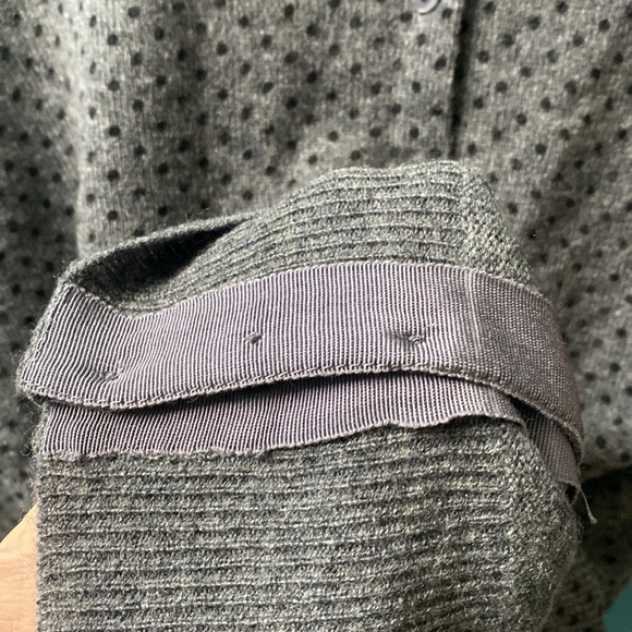 Olivia Grace Polka Dot Cardigan Sweater | 100% Cashmere Gray - Picture 6 of 10